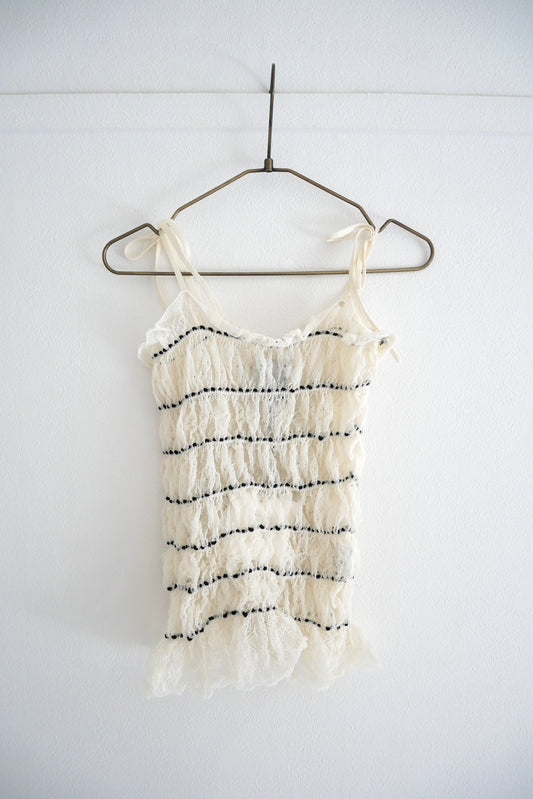 shirring lace camisole (ivory)