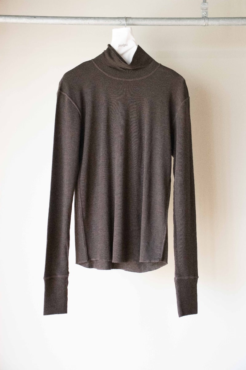 wool rib high neck tee