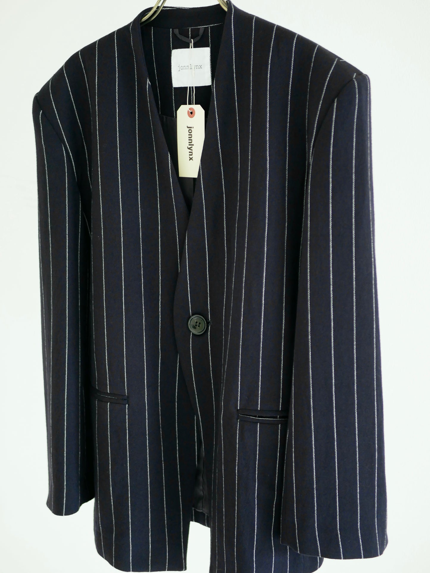 stripe jacket (navy x white)