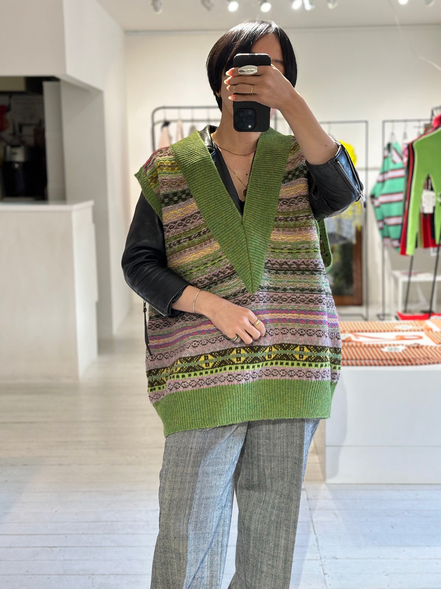 JAMIESON' S × Kota Gushiken Reversed Stitch Vest / Green