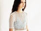Stretch lace short sleeve tee (navy)