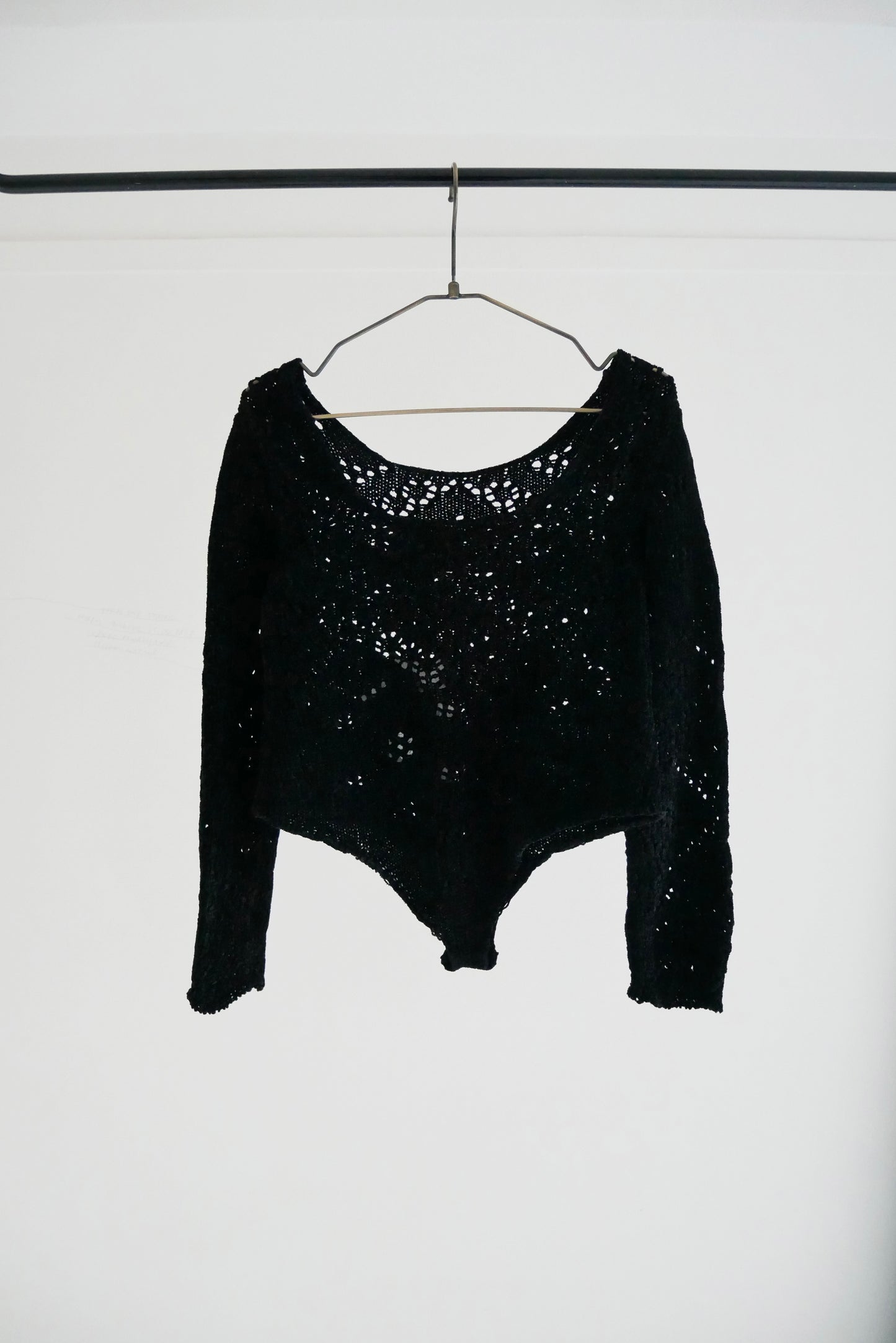 silk velvet lace bodysuit (black)