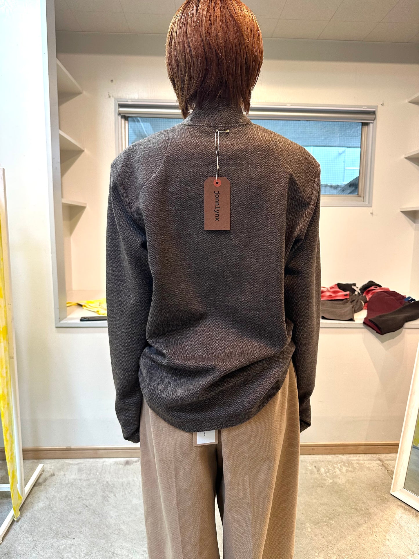herringbone highneck pullover