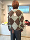 lumpy argyle cardigan