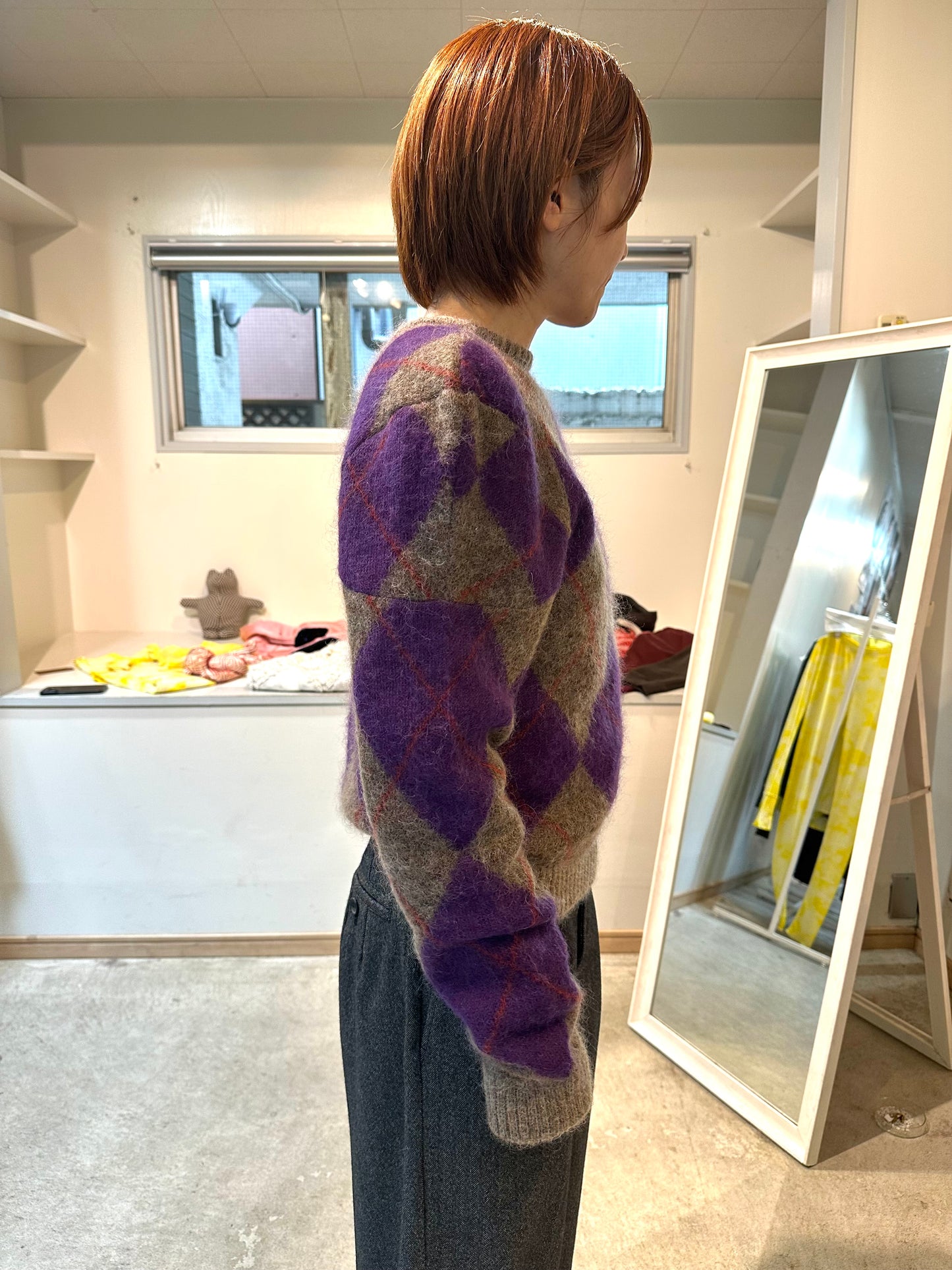 lumpy argyle pullover