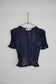 Stretch lace short sleeve tee (navy)