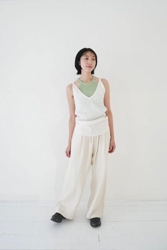 Wrinkle Cotton V Neck Tank Top Blouse