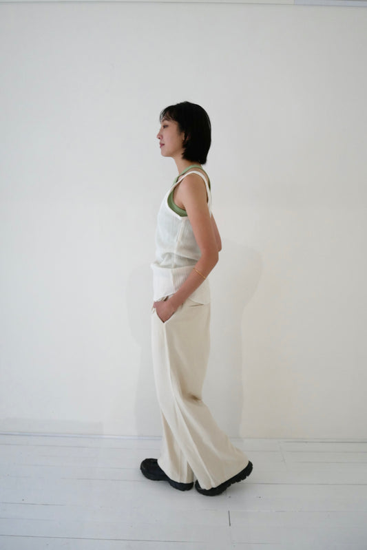 Wrinkle Cotton V Neck Tank Top Blouse