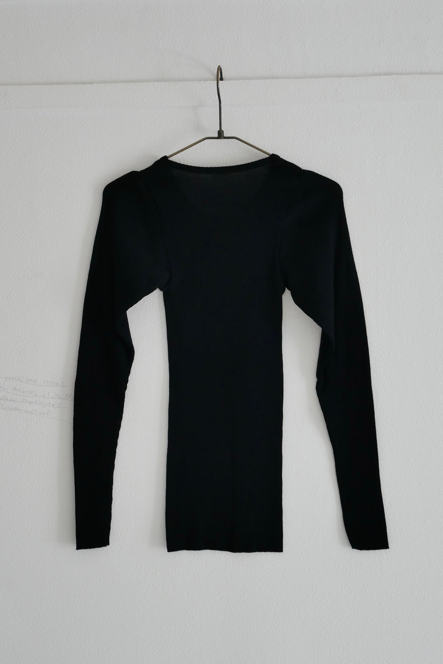 wool tereko long tee(black)