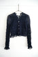 shirring lace cardigan (navy)