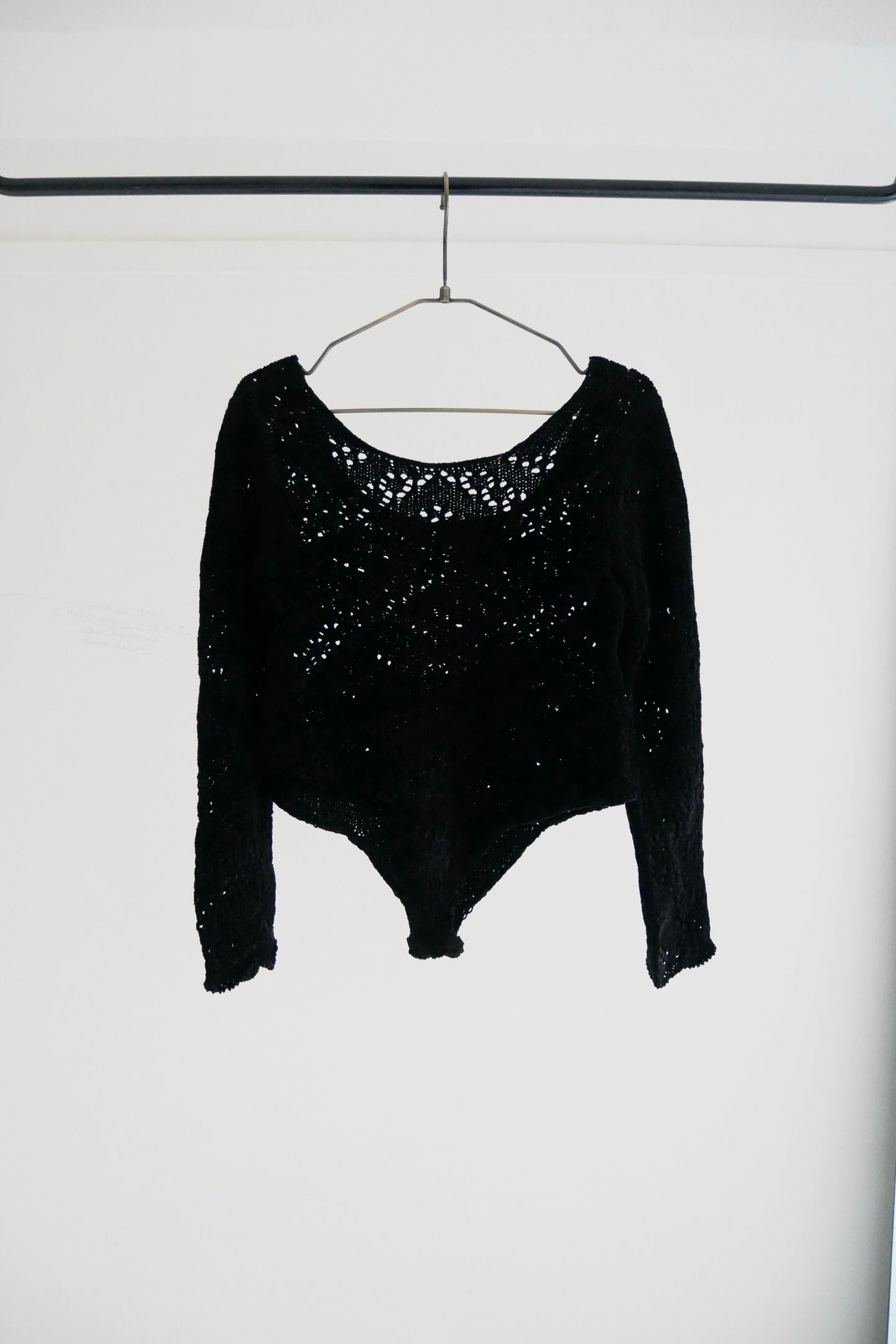 silk velvet lace bodysuit (black)