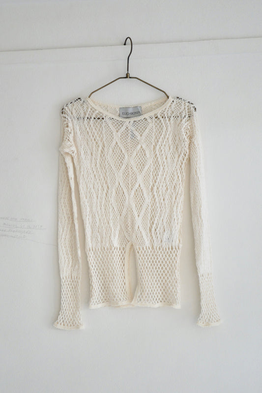 stretch lace long sleeve tee(ivory)
