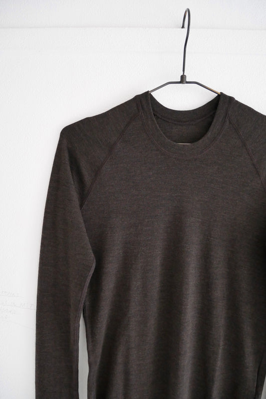 wool rib tee (brown)
