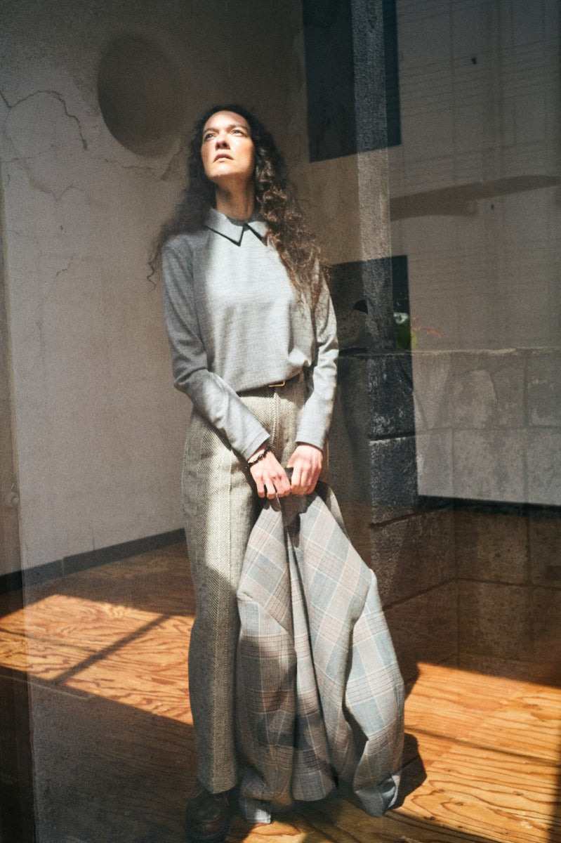 herringbone Collared Pullover