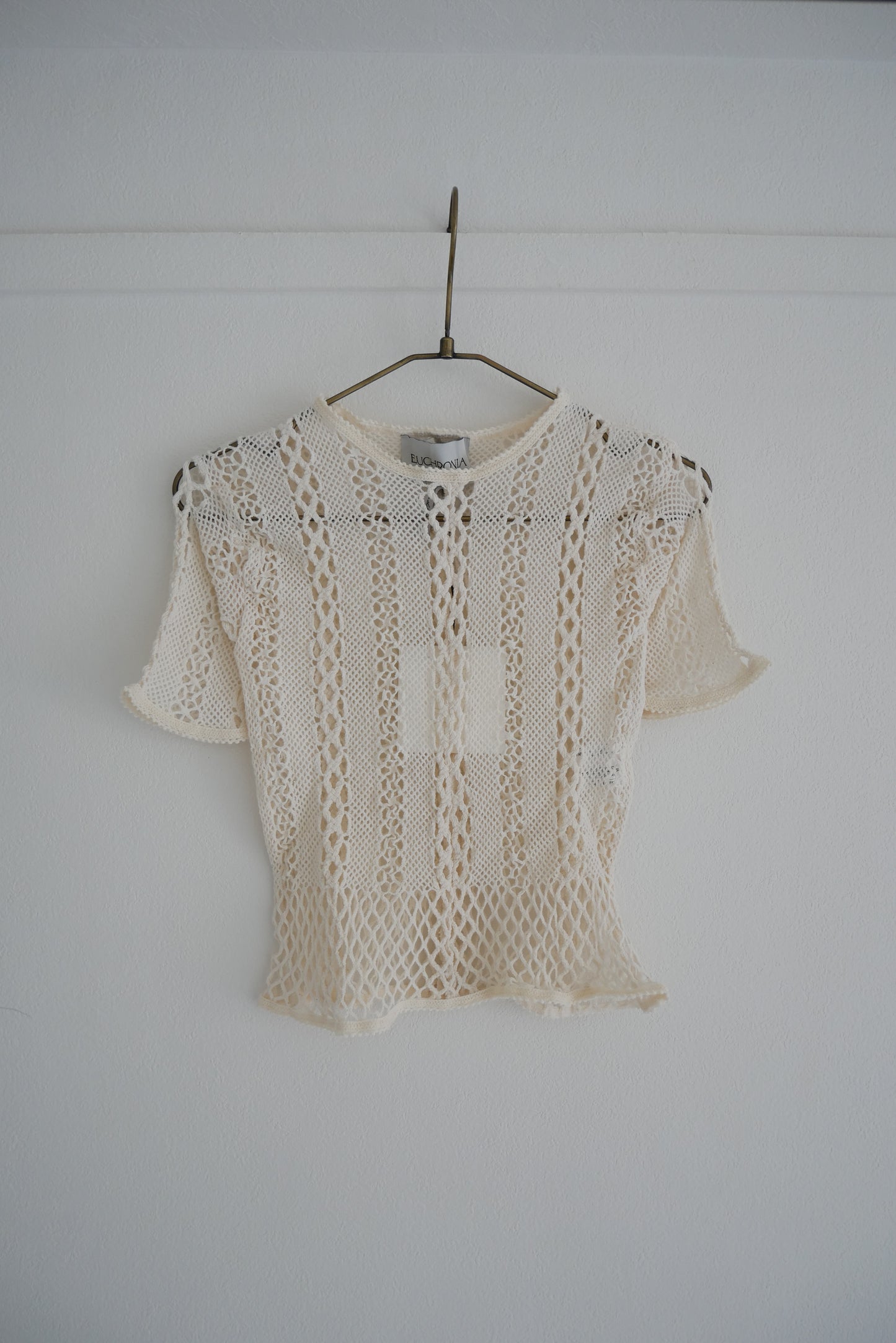 Stretch lace short sleeve tee (Ivory)