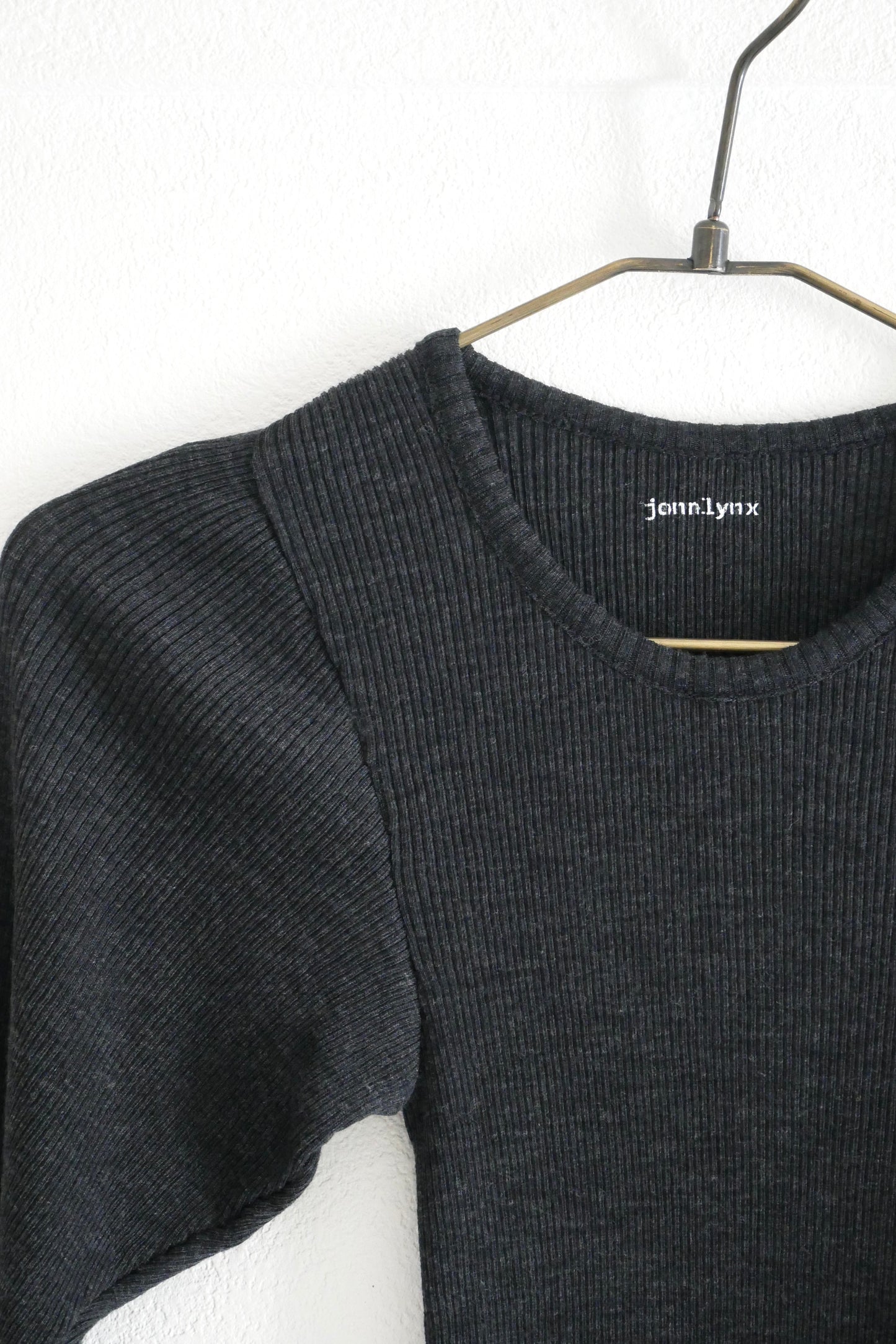wool tereko long tee(dark gray)