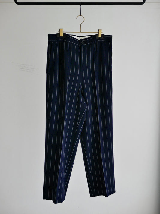 stripe wide pants (navy x white)