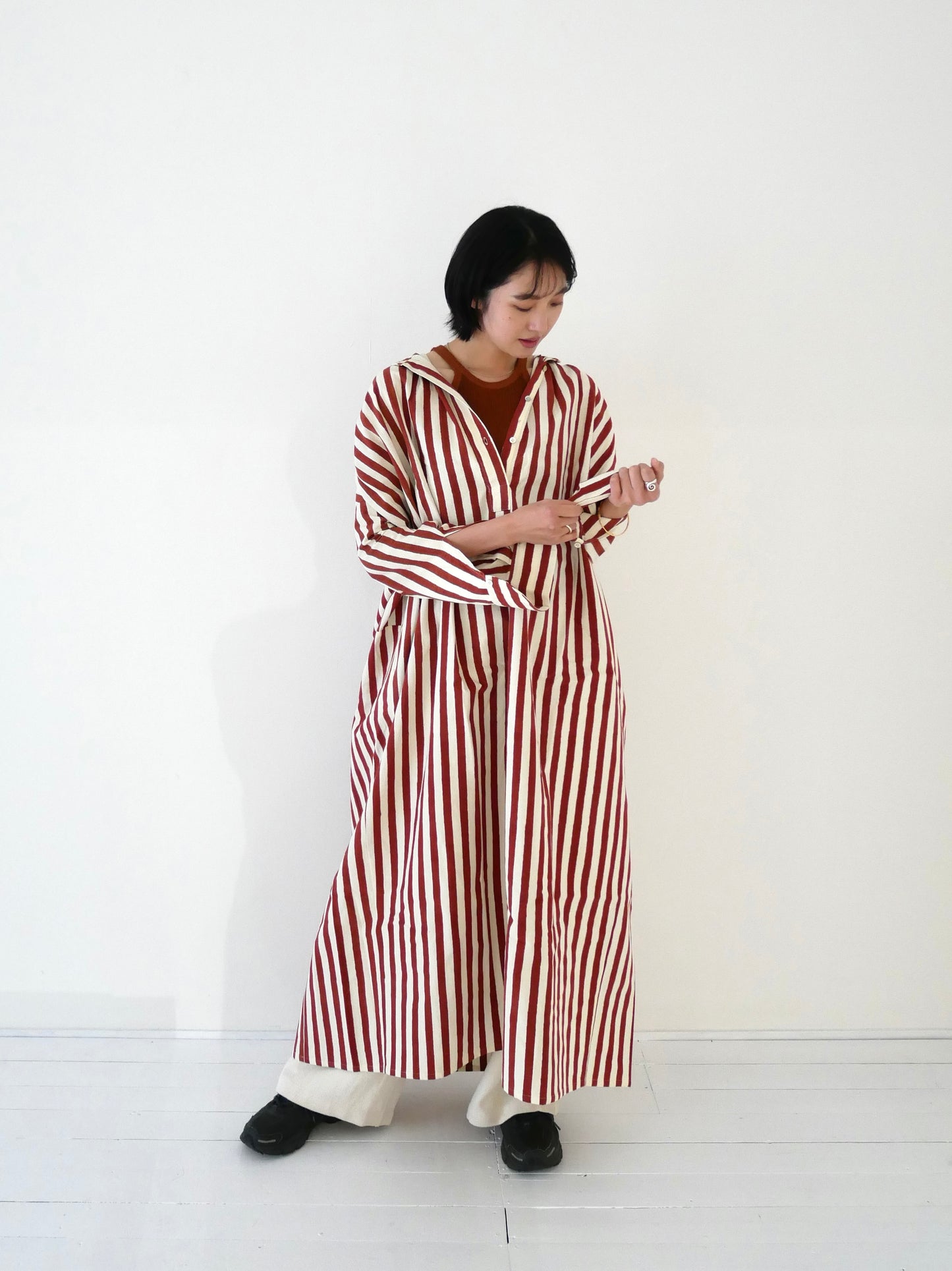 Stripe Block print shirts dress