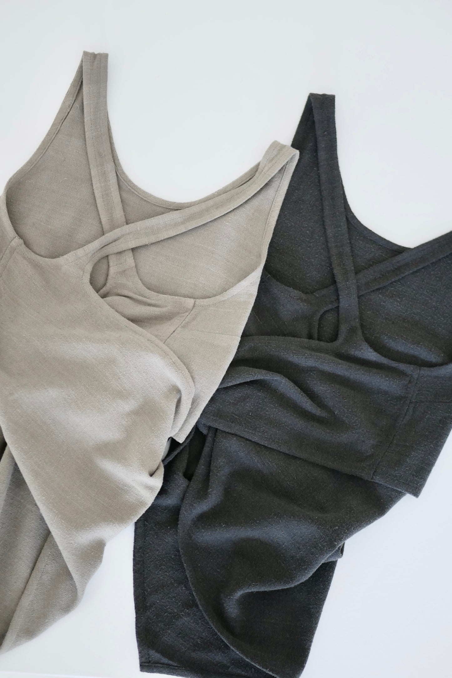 Matka Silk Noil Back Cross Tank Top Blouse