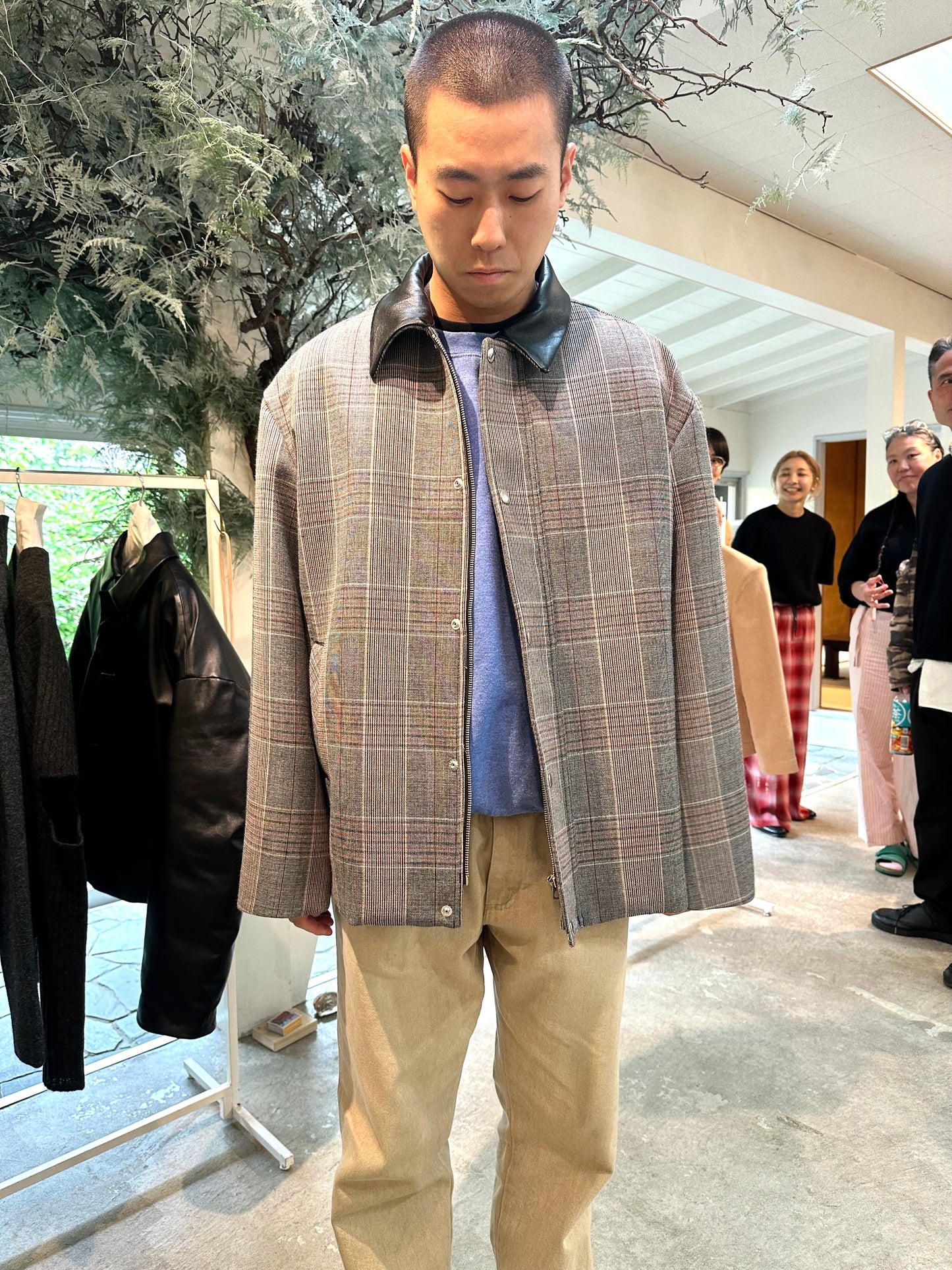 glen check coat