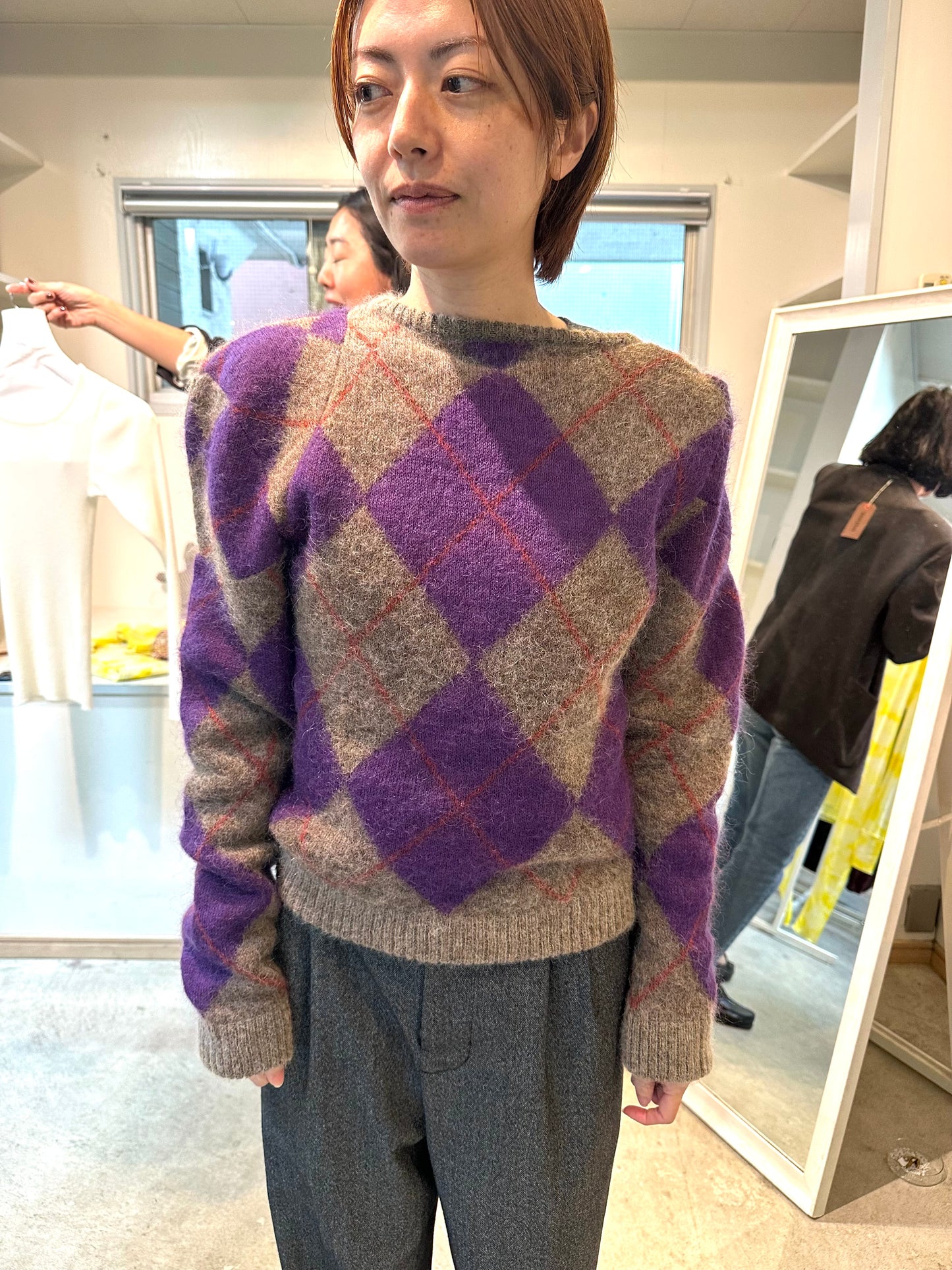 lumpy argyle pullover