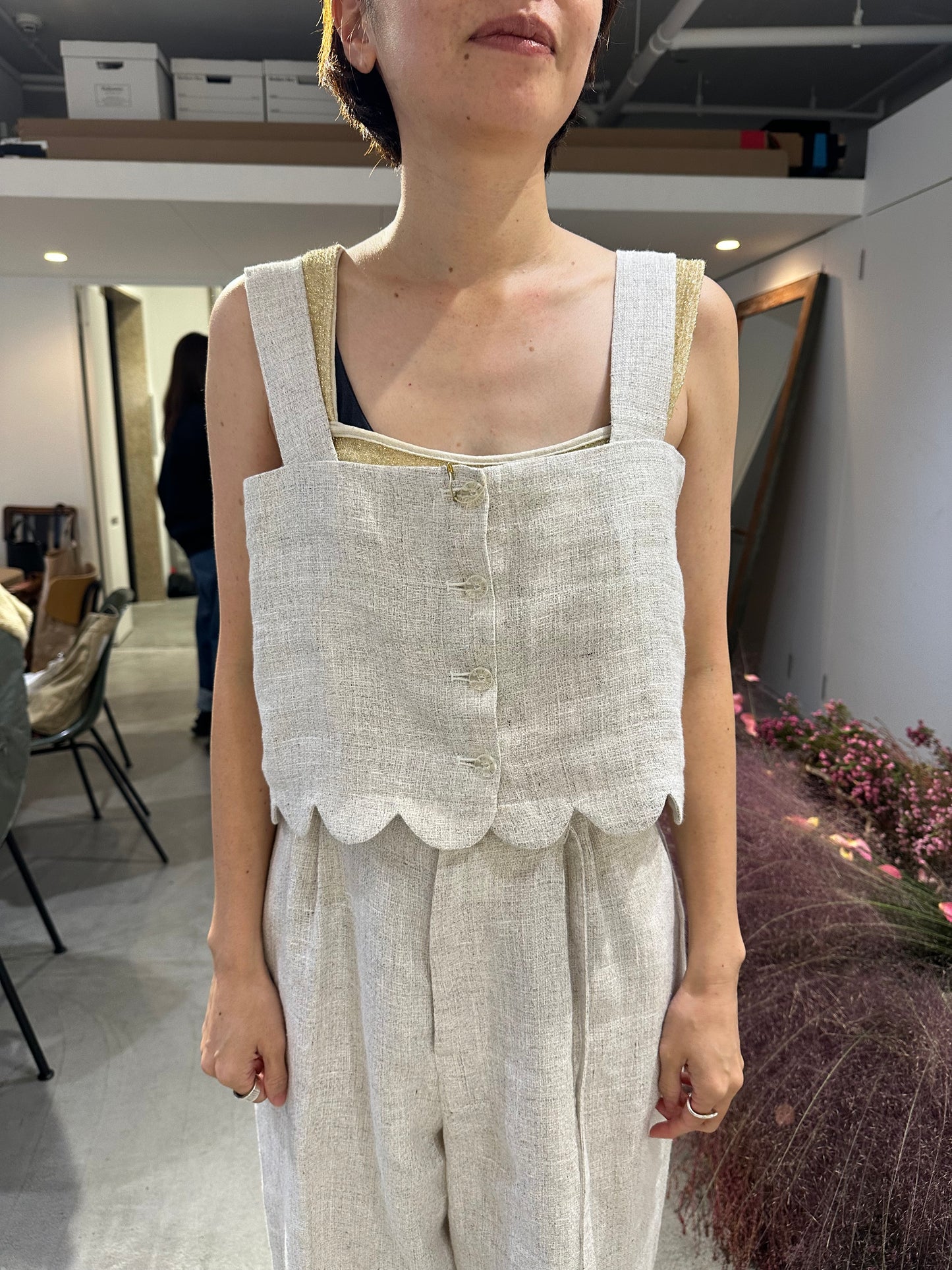 Cotton linen melange cami