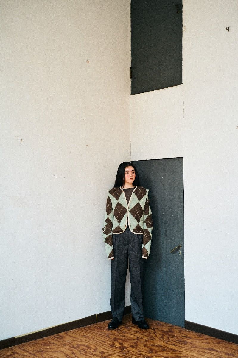 lumpy argyle cardigan