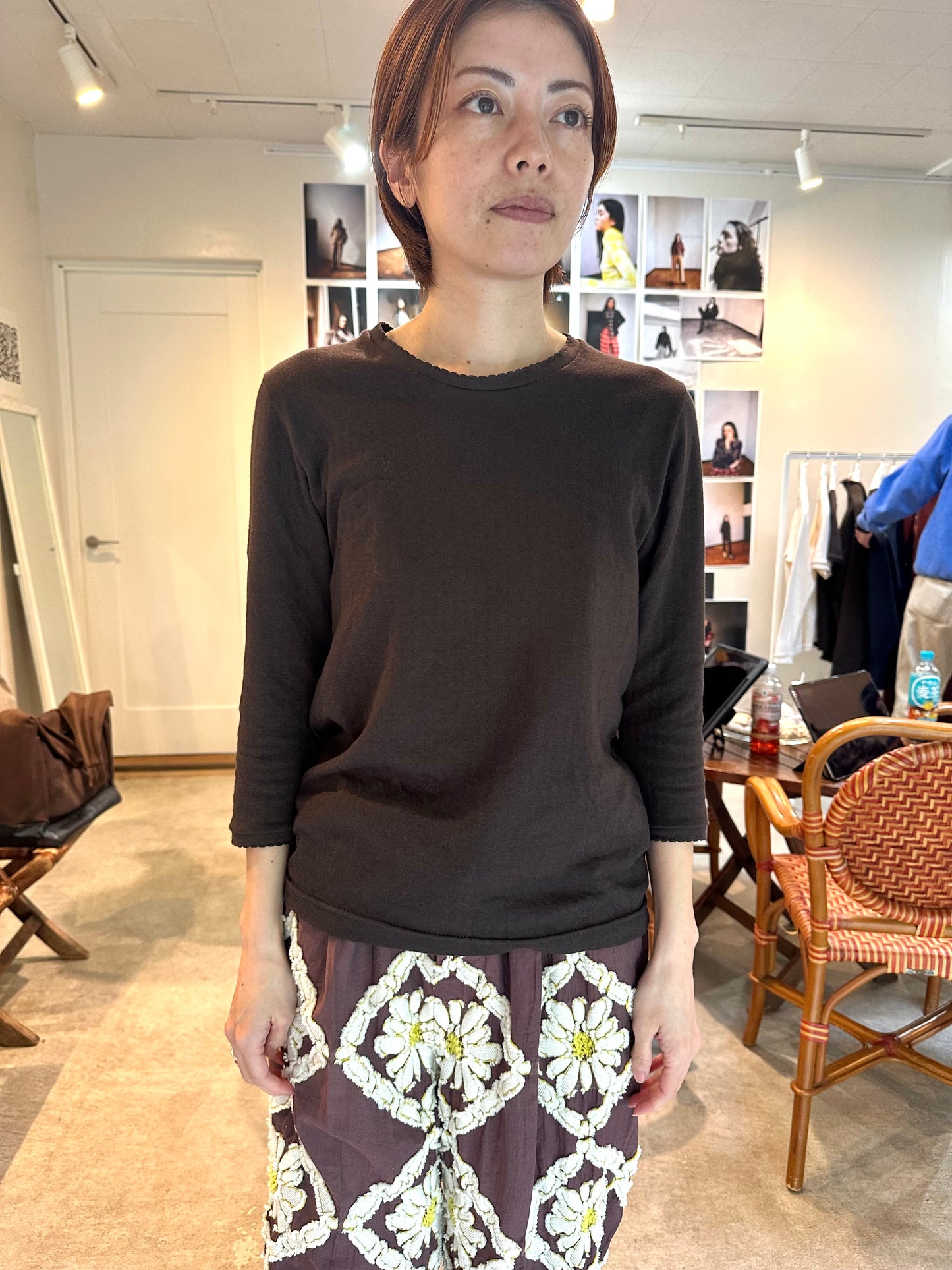 Shell-Edge Double-Layer long Tee