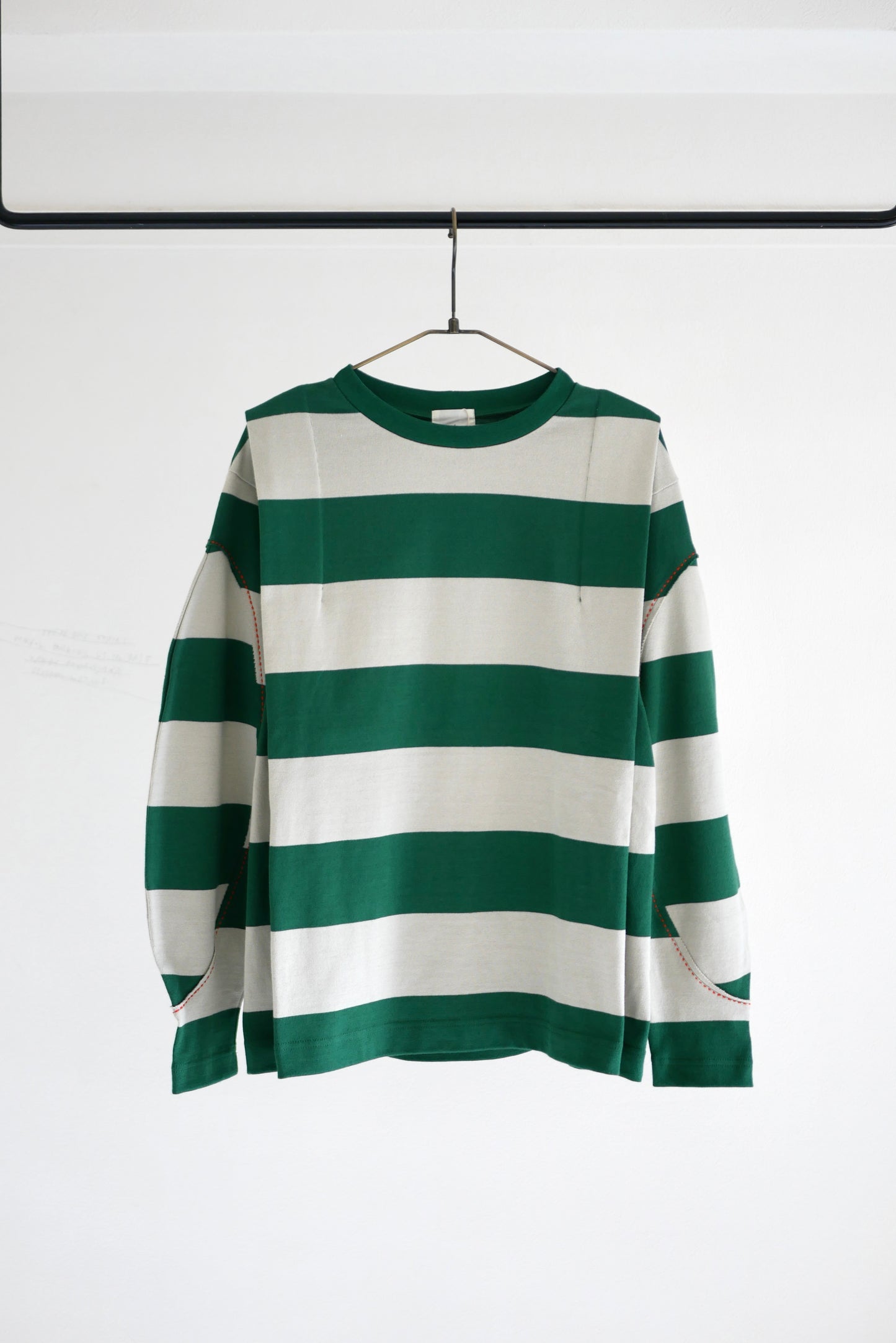 border big sleeve tee (green x gray)