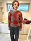lumpy sleeve argyle pullover