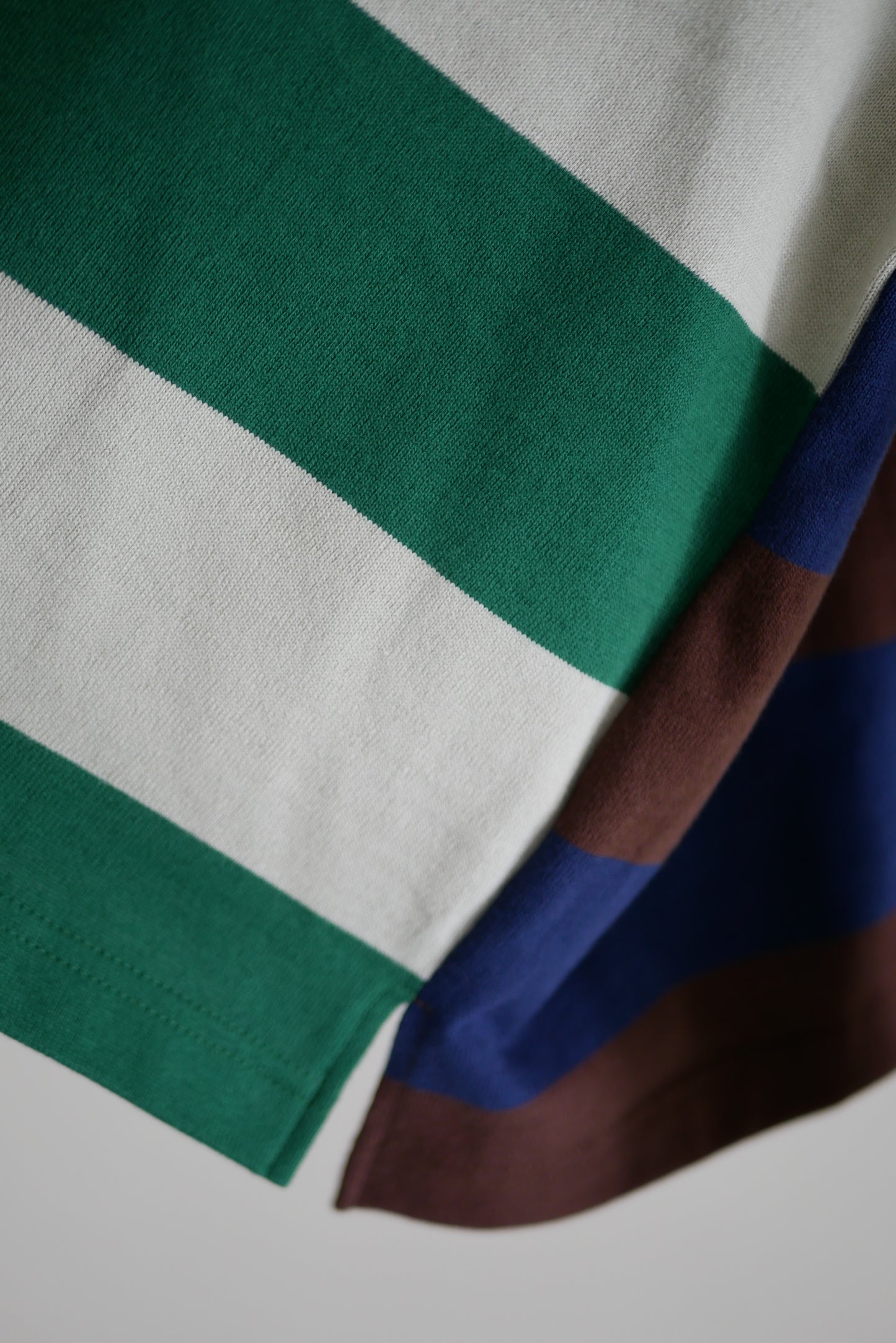 border rugger shirt (green x gray mix)