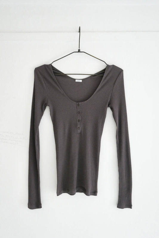 "PALMA" Sea Island Cotton Henly Neck LS Tee