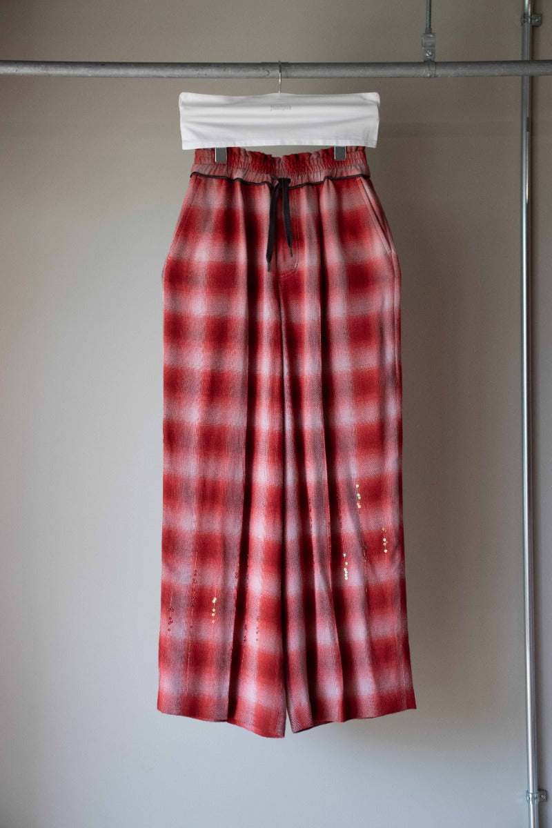 ombre check easy pants