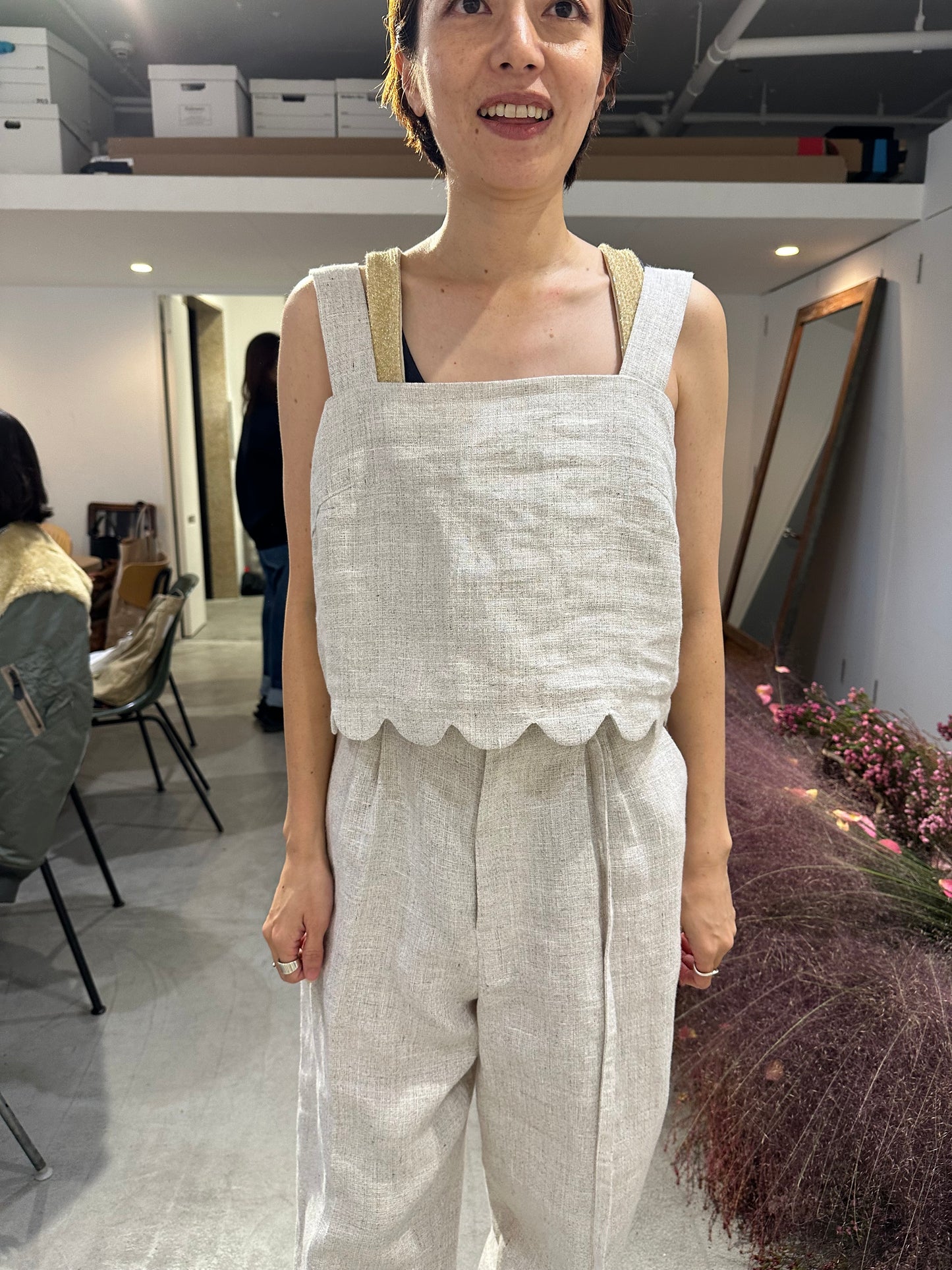 Cotton linen melange cami