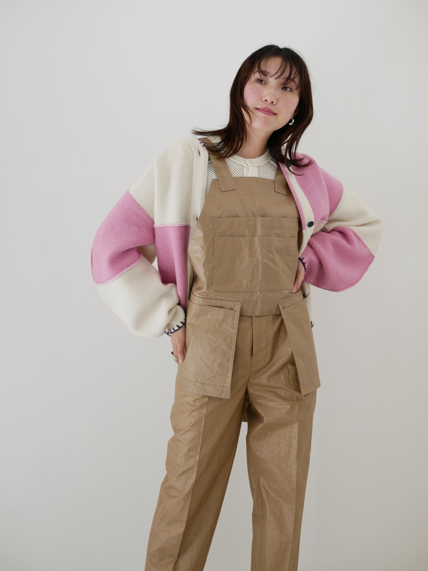 linen coating pants (brown/ beige)