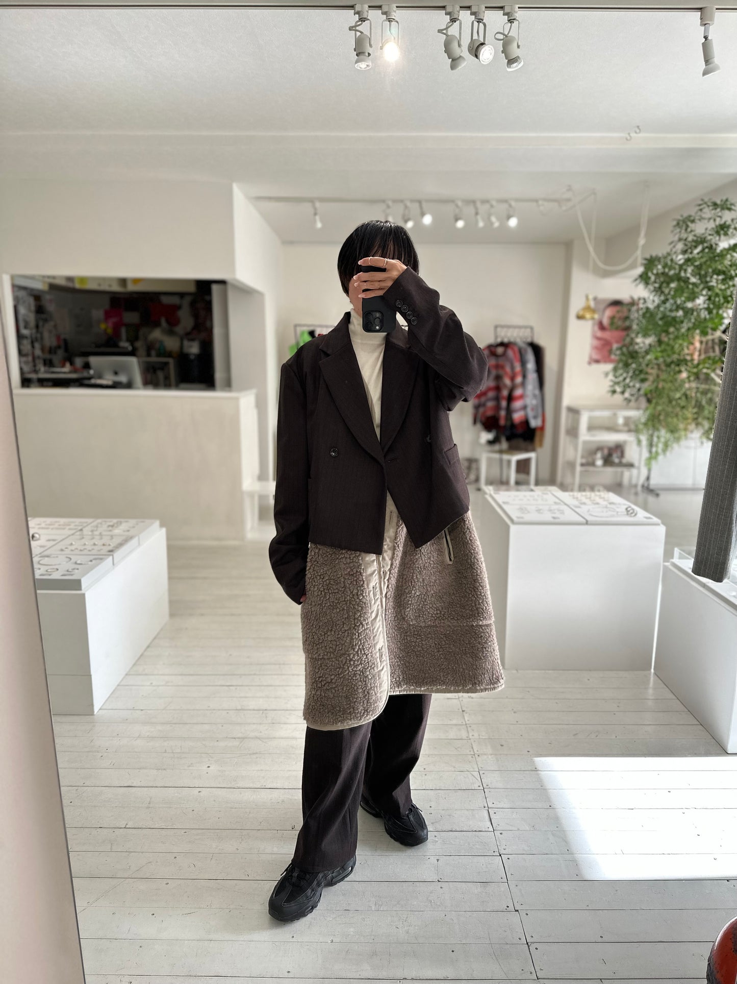 Boa Fleece Liner Vest / Gray Beige