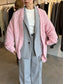 mohair sukashi knit cardigan