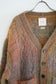 pyramid grid pettern on cable knit cardigan (brown)