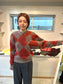 lumpy sleeve argyle pullover