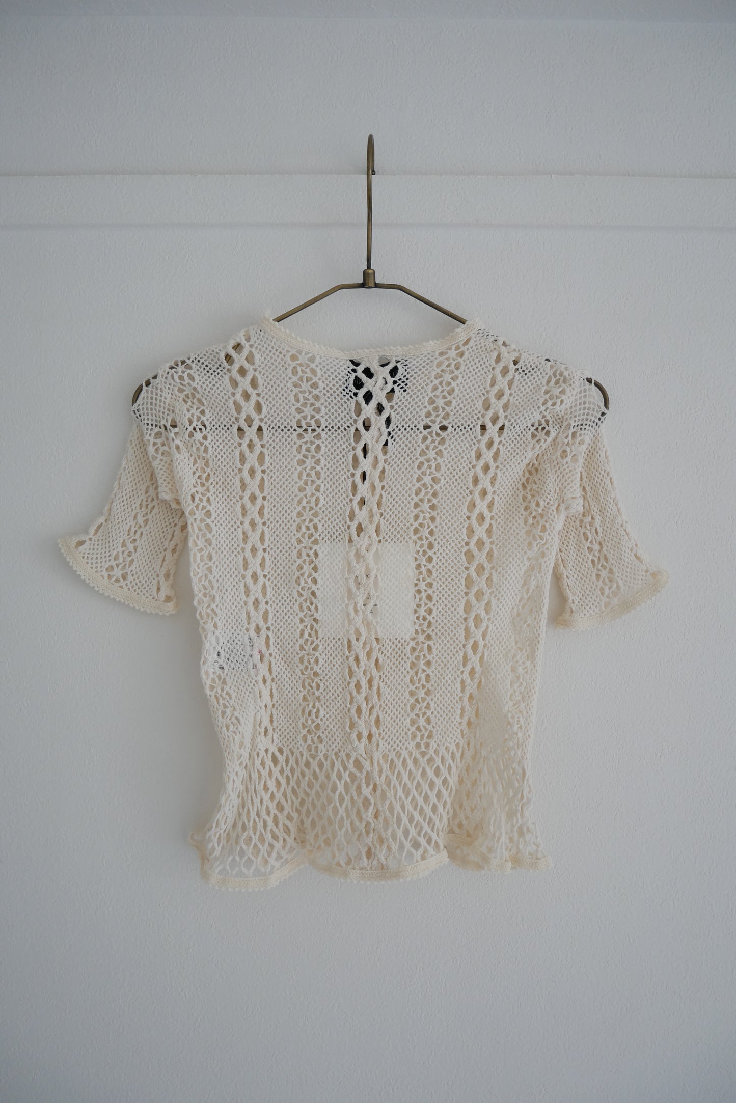 Stretch lace short sleeve tee (Ivory)