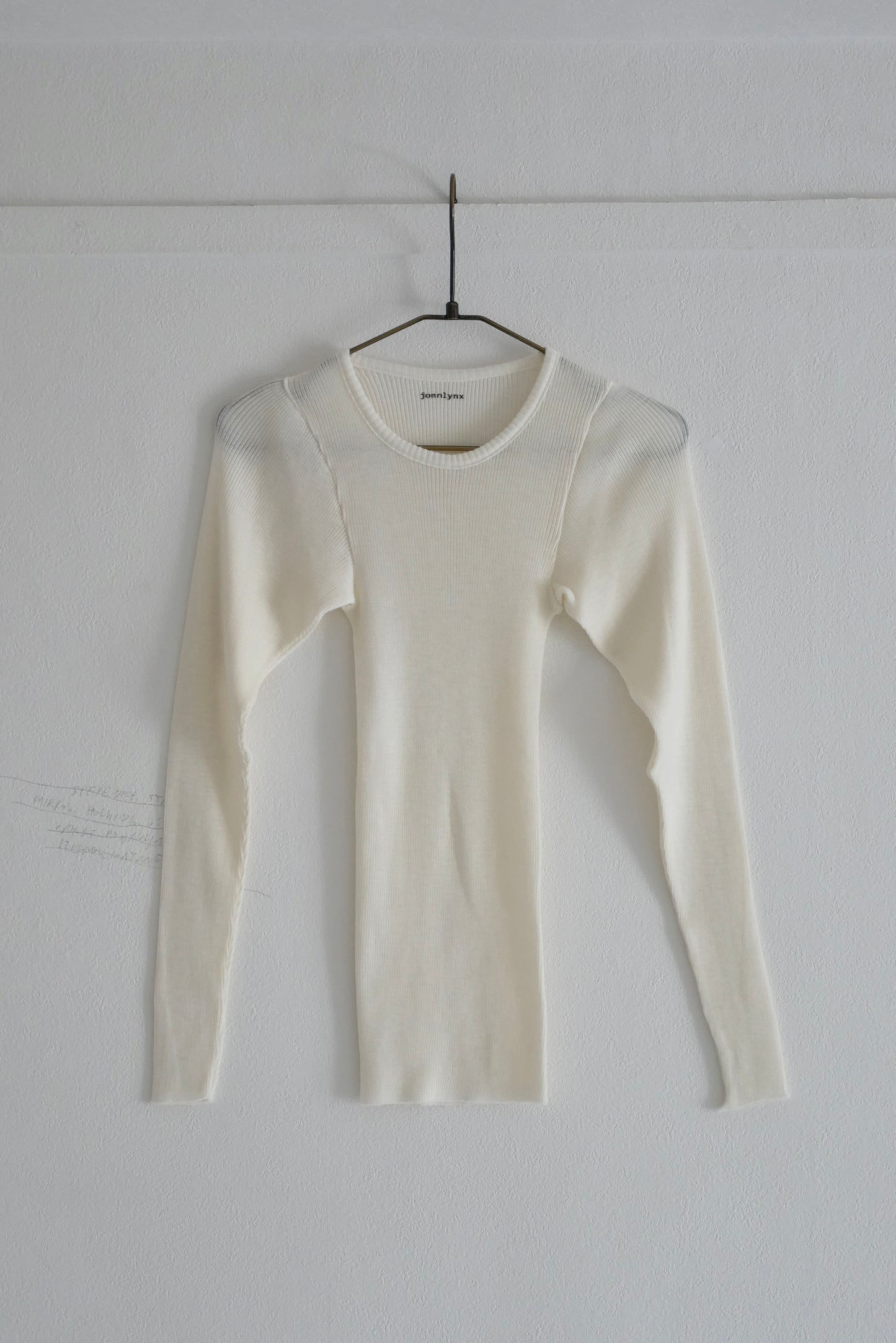 wool tereko long tee(white)
