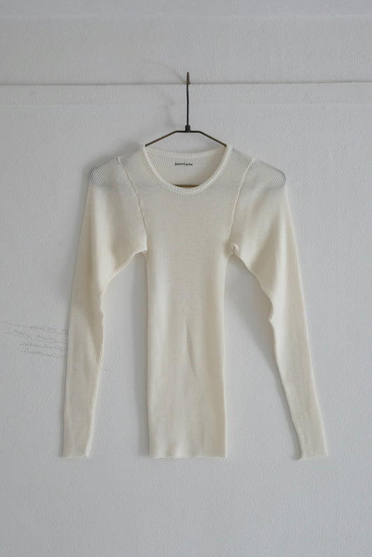 wool tereko long tee(white)