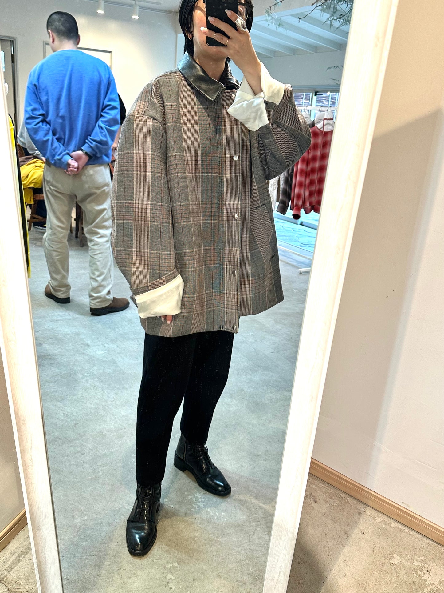 glen check coat