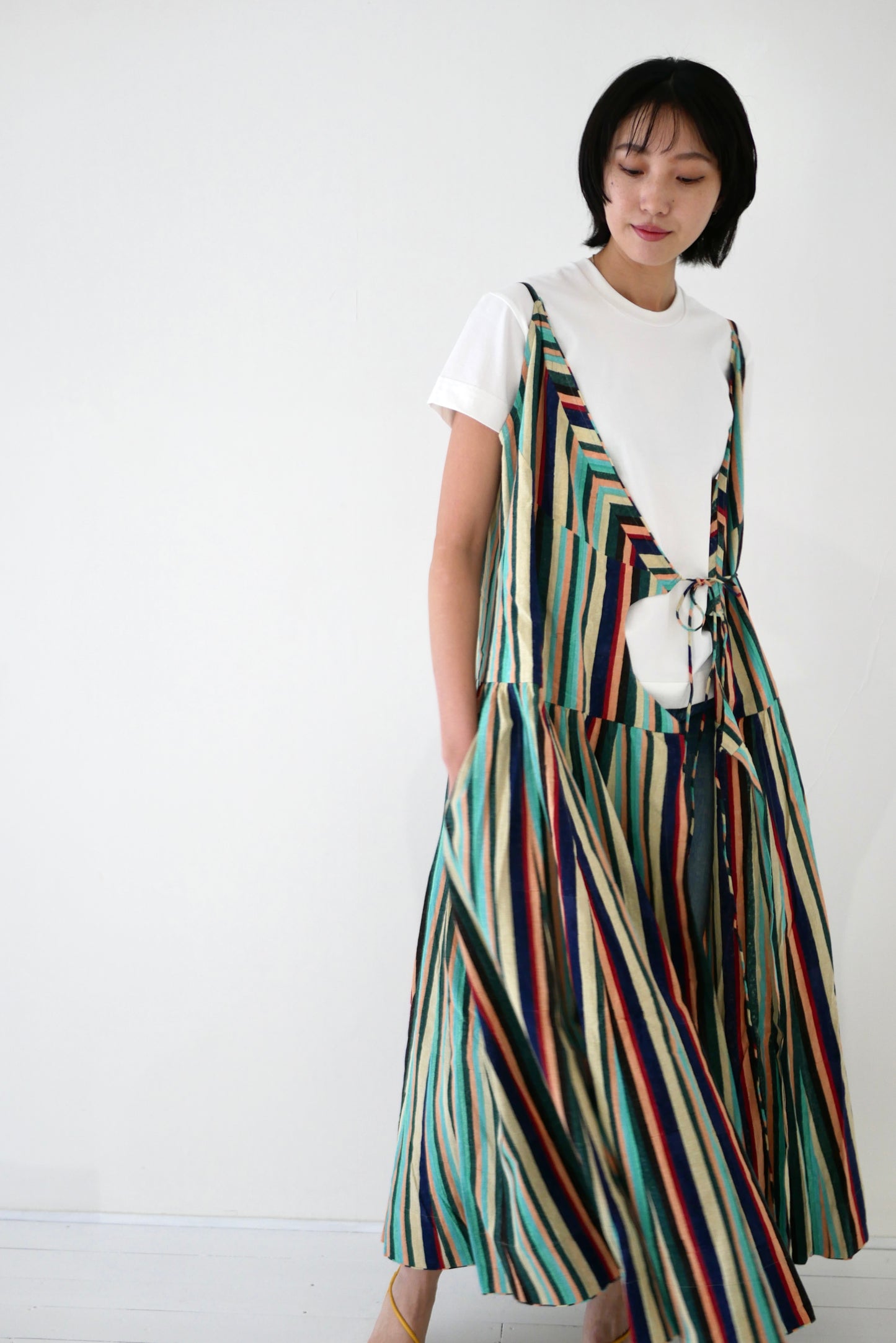 Stripe Block Camisole 18panels Dress