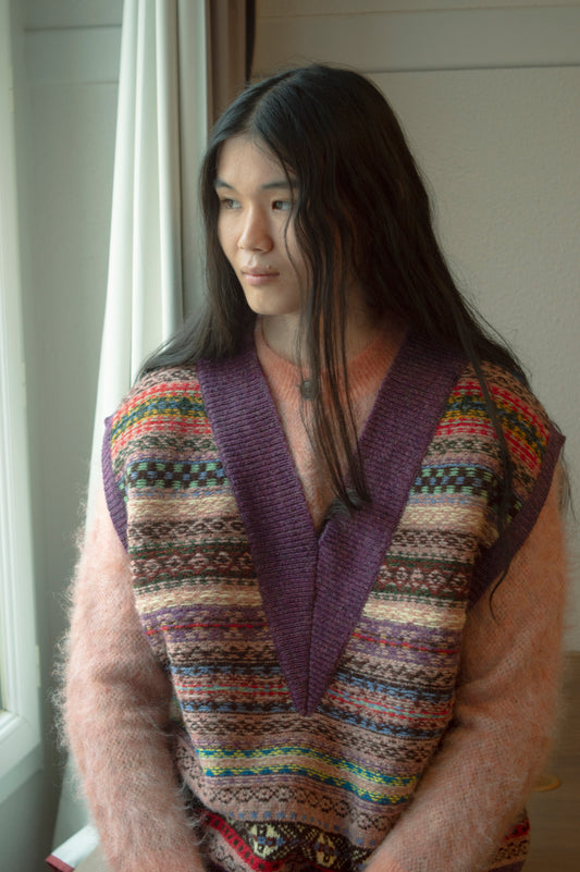 JAMIESON' S × Kota Gushiken Reversed Stitch Vest / Purple　