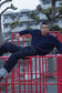 Centre Pressed Denim with Crochet and Knit Stitches / Black