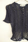 Stretch lace short sleeve tee (navy)