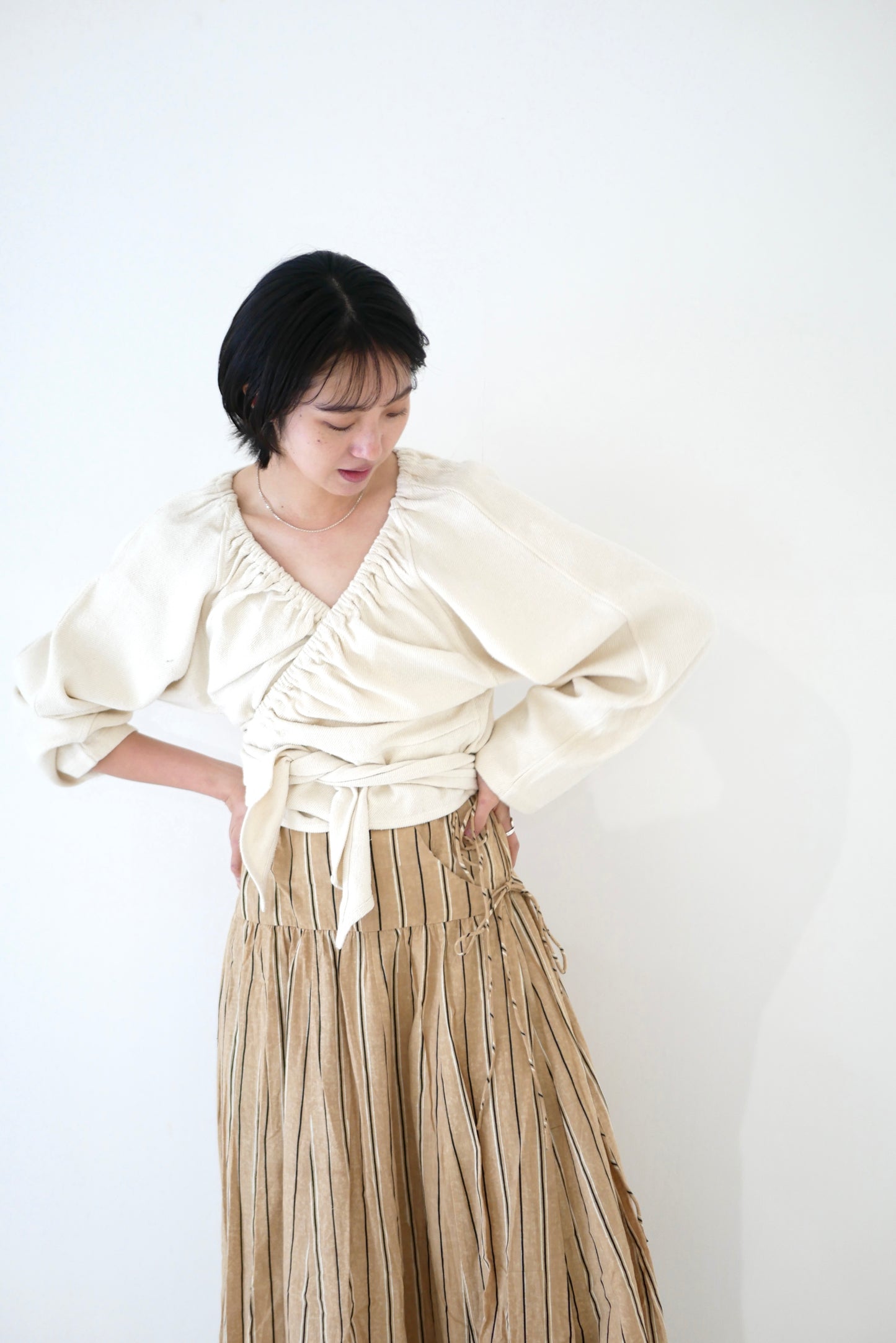 Matka Silk Denim Cache Couer Blouse