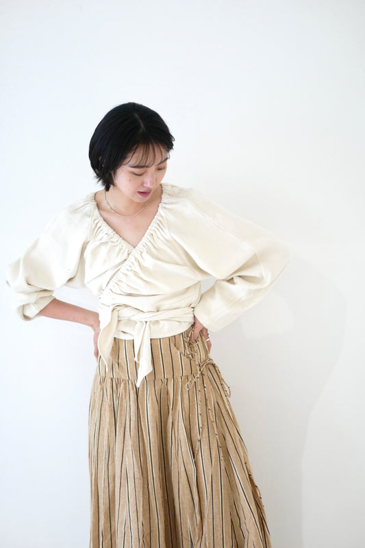 Matka Silk Denim Cache Couer Blouse