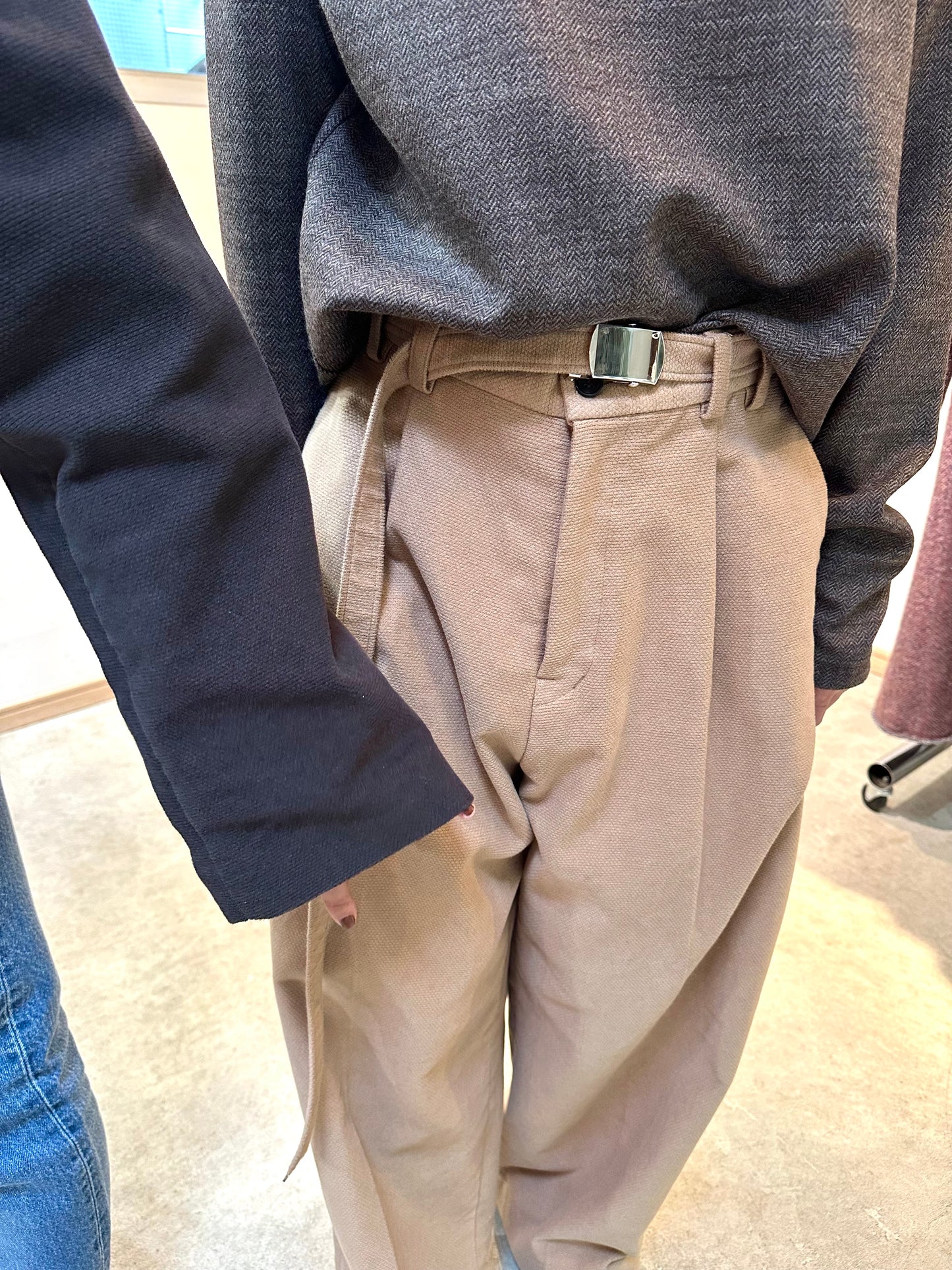 Dobby suede pants